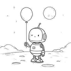 Moon Robot Balloon Vinyl Car Decal Sticker – Waterproof & UV-Resistant 3.4133333333333336"