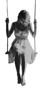 Melancholic Swing Girl Vinyl Car Decal Sticker – Waterproof & UV-Resistant 5.4