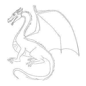 Cartoon Dragon Outline Vinyl Car Decal Sticker – Waterproof & UV-Resistant 6.826666666666667"