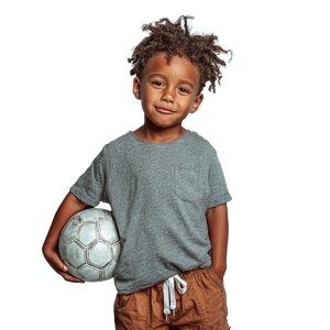 Smirking Soccer Boy Vinyl Car Decal Sticker – Waterproof & UV-Resistant 3.4133333333333336"