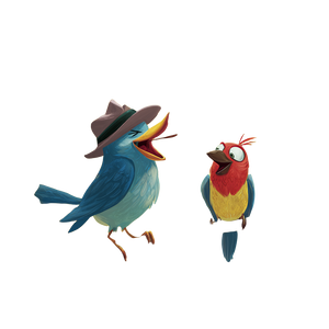 Chatty Cartoon Birds Vinyl Car Decal Sticker – Waterproof & UV-Resistant 3.4133333333333336"