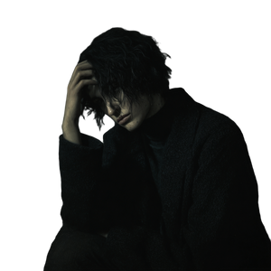 Sorrowful Androgynous Person Vinyl Car Decal Sticker – Waterproof & UV-Resistant 3.4133333333333336"