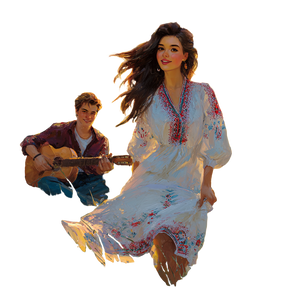 Romantic Countryside Sunset Vinyl Car Decal Sticker – Waterproof & UV-Resistant 6.826666666666667"