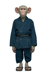 Shy Monkey Kimono Vinyl Car Decal Sticker – Waterproof & UV-Resistant 8.96"