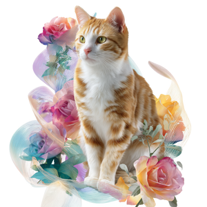 Cute Cat With Roses Vinyl Car Decal Sticker – Waterproof & UV-Resistant 3.4133333333333336" Cute Cat With Roses Vinyl Car Decal Sticker – Waterproof & UV-Resistant 3.4133333333333336"