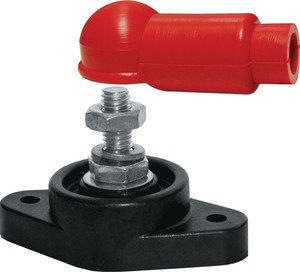 Blue Sea Busbar Stud | 48V Powerpost, High Amperage, Stainless Steel, Red Cover Blue Sea Busbar Stud | 48V Powerpost, High Amperage, Stainless Steel, Red Cover