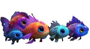 Cartoon Fish Group Vinyl Car Decal Sticker – Waterproof & UV-Resistant 5.4