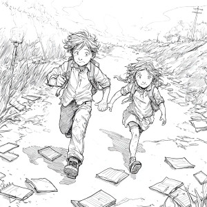 Children Running Scattered Vinyl Car Decal Sticker – Waterproof & UV-Resistant 3.4133333333333336"