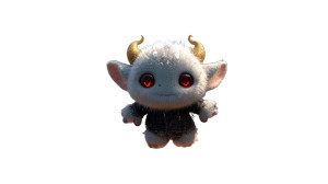 Fluffy Dystopian Goblin Vinyl Car Decal Sticker – Waterproof & UV-Resistant 2.72"