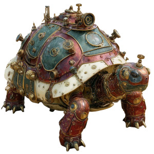 Steampunk Tortoise Vinyl Car Decal Sticker – Waterproof & UV-Resistant 3.4133333333333336"