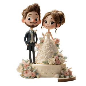Wedding Cake Toppers Vinyl Car Decal Sticker – Waterproof & UV-Resistant 6.826666666666667"
