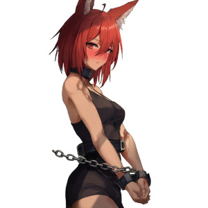 Restrained Fox Girl V4 Vinyl Car Decal Sticker – Waterproof & UV-Resistant 6.826666666666667"