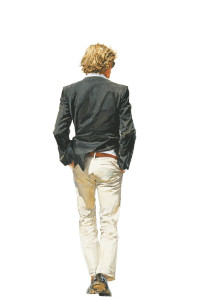 Blond Man In Suit V2 Vinyl Car Decal Sticker – Waterproof & UV-Resistant 8.96"
