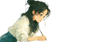 Drawing Chinese Girl Vinyl Car Decal Sticker – Waterproof & UV-Resistant 2.56"