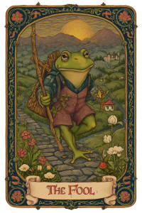 Fool Tarot Frog Vinyl Car Decal Sticker – Waterproof & UV-Resistant 8.96" Fool Tarot Frog Vinyl Car Decal Sticker – Waterproof & UV-Resistant 8.96"