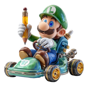 Luigi In Go-Kart Vinyl Car Decal Sticker – Waterproof & UV-Resistant 3.4133333333333336"