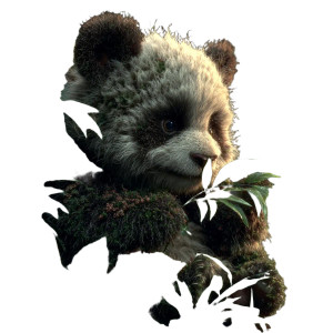 Panda Eating Bamboo V3 Vinyl Car Decal Sticker – Waterproof & UV-Resistant 3.4133333333333336"