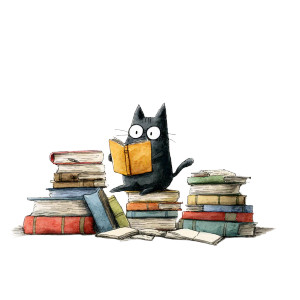 Reading Cat V14 Vinyl Car Decal Sticker – Waterproof & UV-Resistant 3.4133333333333336"