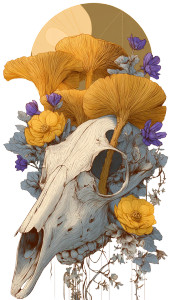 Skull With Flora V3 Vinyl Car Decal Sticker – Waterproof & UV-Resistant 9.706666666666667"