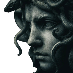 Realistic Medusa Portrait V7 Vinyl Car Decal Sticker – Waterproof & UV-Resistant 3.4133333333333336"