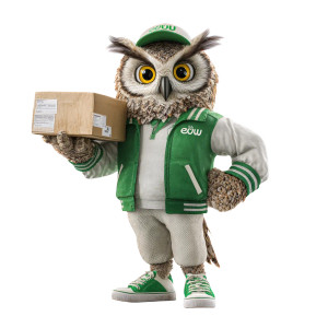 Owl Mascot Courier Vinyl Car Decal Sticker – Waterproof & UV-Resistant 6.826666666666667" Owl Mascot Courier Vinyl Car Decal Sticker – Waterproof & UV-Resistant 6.826666666666667"