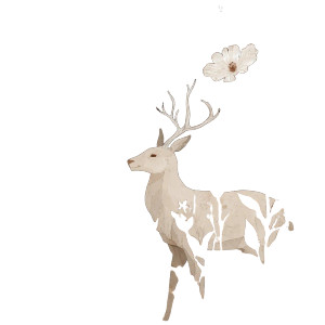 White Deer Flowers Vinyl Car Decal Sticker – Waterproof & UV-Resistant 3.4133333333333336"