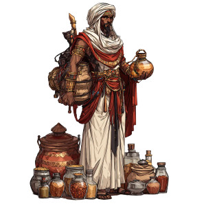 Egyptian Spice Merchant Vinyl Car Decal Sticker – Waterproof & UV-Resistant 3.4133333333333336"