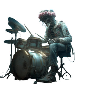 Zombie Pirate Drummer Vinyl Car Decal Sticker – Waterproof & UV-Resistant 6.826666666666667"