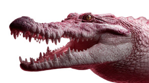 Glowing Crocodile Grin Vinyl Car Decal Sticker – Waterproof & UV-Resistant 2.72"