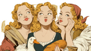 Vintage Cartoon Women V2 Vinyl Car Decal Sticker – Waterproof & UV-Resistant 2.72"