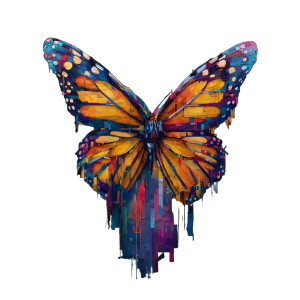 Modern Butterfly Art Vinyl Car Decal Sticker – Waterproof & UV-Resistant 6.826666666666667"