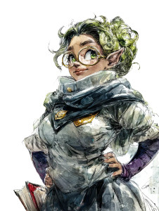 Scholarly Elf Girl Vinyl Car Decal Sticker – Waterproof & UV-Resistant 8.213333333333333"