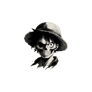 Luffy Skull Tattoo Vinyl Car Decal Sticker – Waterproof & UV-Resistant 6.826666666666667"