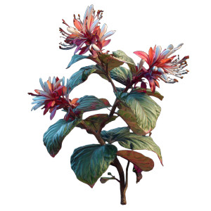 Tropical Bloom Vinyl Car Decal Sticker – Waterproof & UV-Resistant 3.4133333333333336"