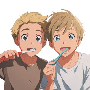 Anime Boys Brushing Vinyl Car Decal Sticker – Waterproof & UV-Resistant 6.826666666666667"
