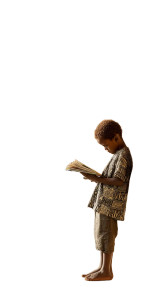 Papuan Child Reading Vinyl Car Decal Sticker – Waterproof & UV-Resistant 4.8533333333333335"