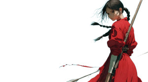 Anime Warrior Woman V9 Vinyl Car Decal Sticker – Waterproof & UV-Resistant 2.72"