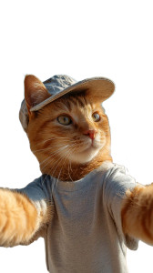 Selfie Cat V7 Vinyl Car Decal Sticker – Waterproof & UV-Resistant 9.706666666666667"