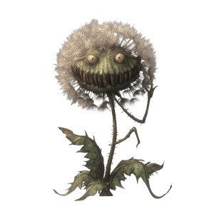 Sinister Dandelion Creature Vinyl Car Decal Sticker – Waterproof & UV-Resistant 3.4133333333333336"