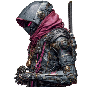 Cyberpunk Magitech Ninja Vinyl Car Decal Sticker – Waterproof & UV-Resistant 3.4133333333333336"