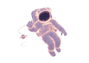 Neon Astronaut Vinyl Car Decal Sticker – Waterproof & UV-Resistant 3.0933333333333333"
