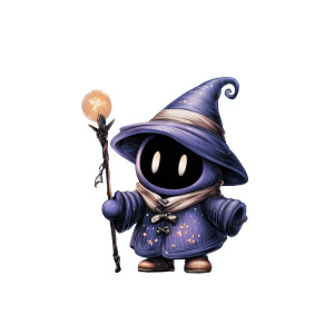 Cute Sorcerer Mascot Vinyl Car Decal Sticker – Waterproof & UV-Resistant 3.4133333333333336"