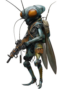 Alien Insect Warrior Vinyl Car Decal Sticker – Waterproof & UV-Resistant 4.4