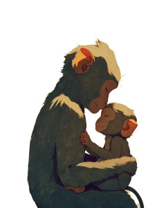 Loving Monkey Family Vinyl Car Decal Sticker – Waterproof & UV-Resistant 4.0"