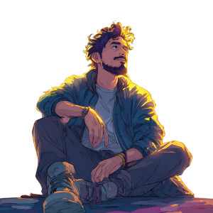 Young Bearded Man V2 Vinyl Car Decal Sticker – Waterproof & UV-Resistant 3.4133333333333336"