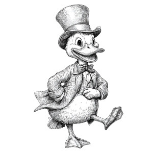 Dapper Duck Vinyl Car Decal Sticker – Waterproof & UV-Resistant 3.4133333333333336"