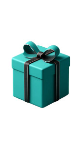 Turquoise Gift Box Vinyl Car Decal Sticker – Waterproof & UV-Resistant 9.706666666666667"