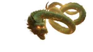 Emerald Serpentine Dragon Vinyl Car Decal Sticker – Waterproof & UV-Resistant 2.72"