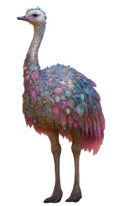 Jeweled Ostrich Vinyl Car Decal Sticker – Waterproof & UV-Resistant 9.706666666666667"