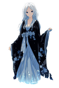 Ice Sorceress Yuki-Onna Vinyl Car Decal Sticker – Waterproof & UV-Resistant 8.96"